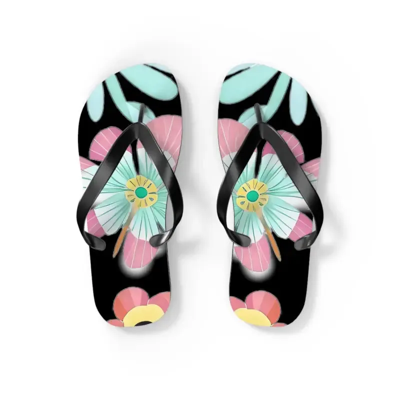 Unisex Flip Flops with Large Beautiful Flowers